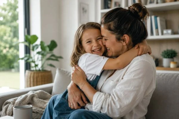 happy child with parent after parenting plans Rotherham